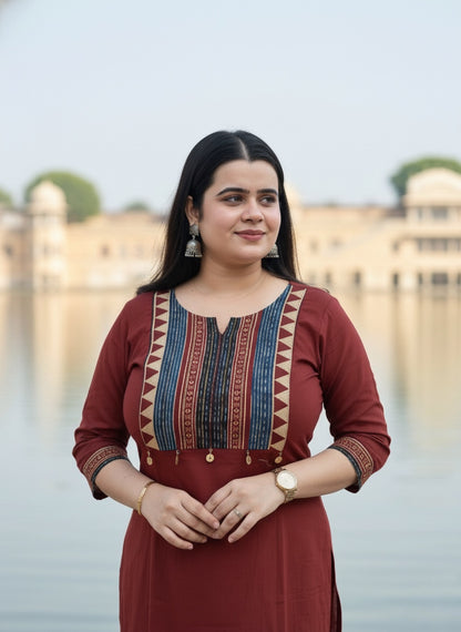 Comfortable Airy Cotton Kurti for women A-line - Daily Wear