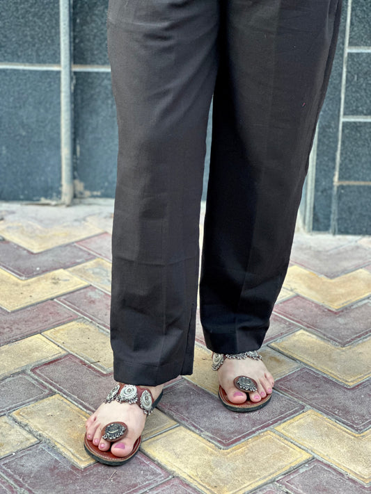 Breathable Black Cotton Pants