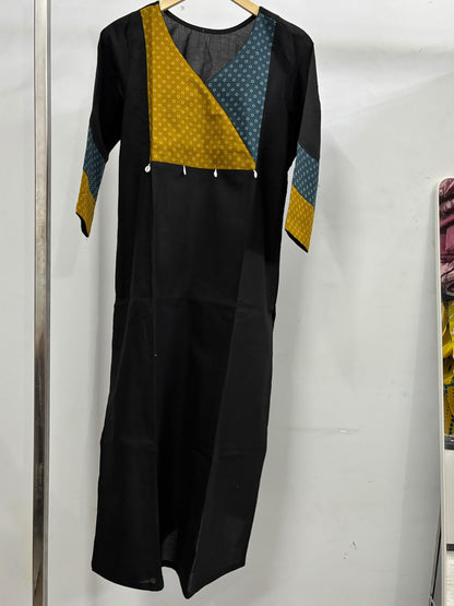 Rangrez pure cotton kurti for women black