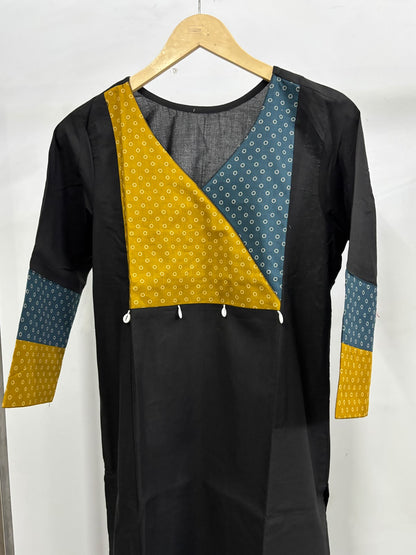 Rangrez pure cotton kurti for women black