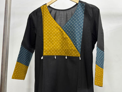 Rangrez pure cotton kurti for women black