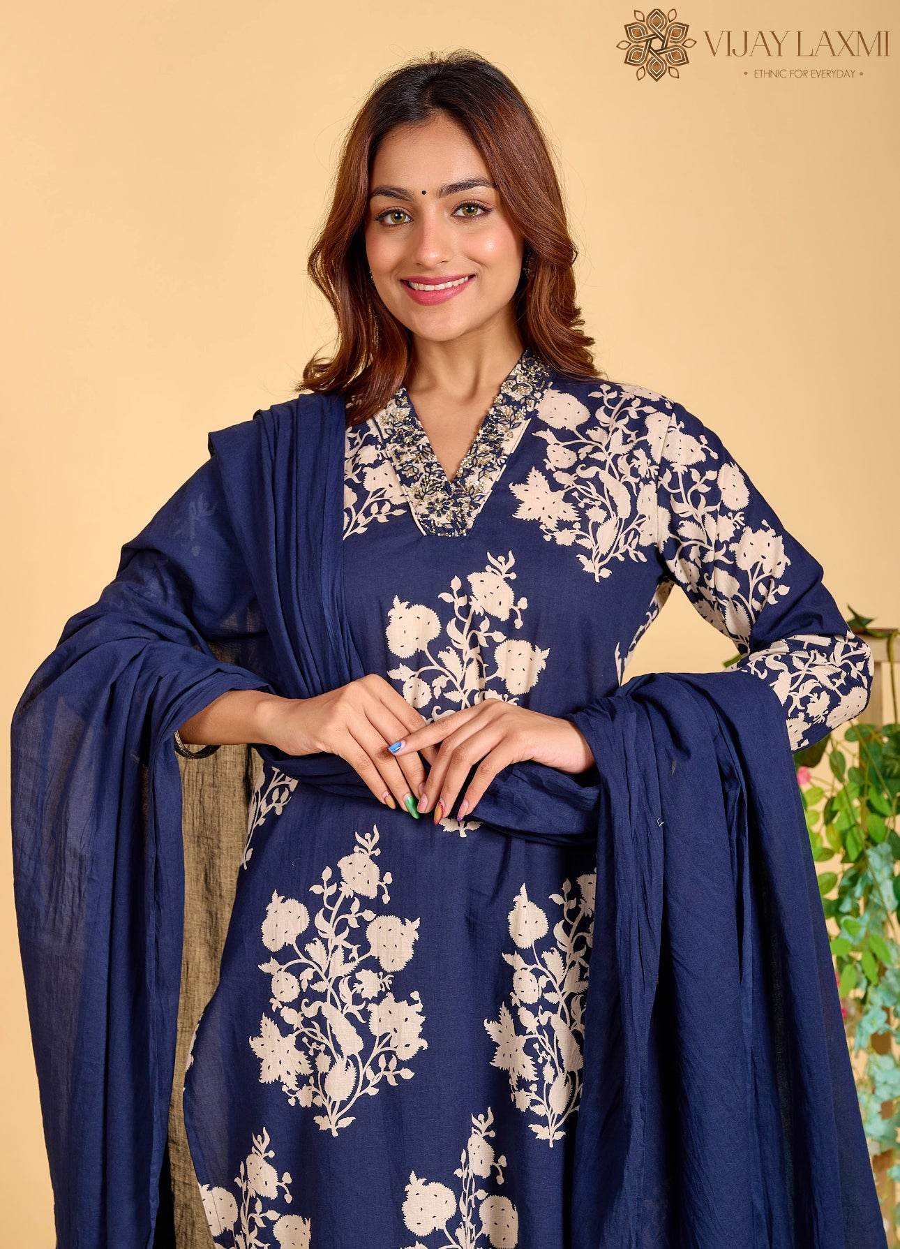 Premium Printed Cotton Suit For Women NI - Vijay Laxmi