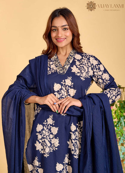 Premium Printed Cotton Suit For Women NI - Vijay Laxmi