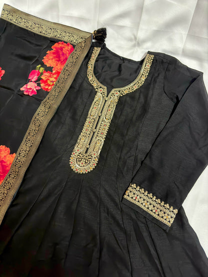 Dola Silk Party wear Frock Suit - Vijay Laxmi