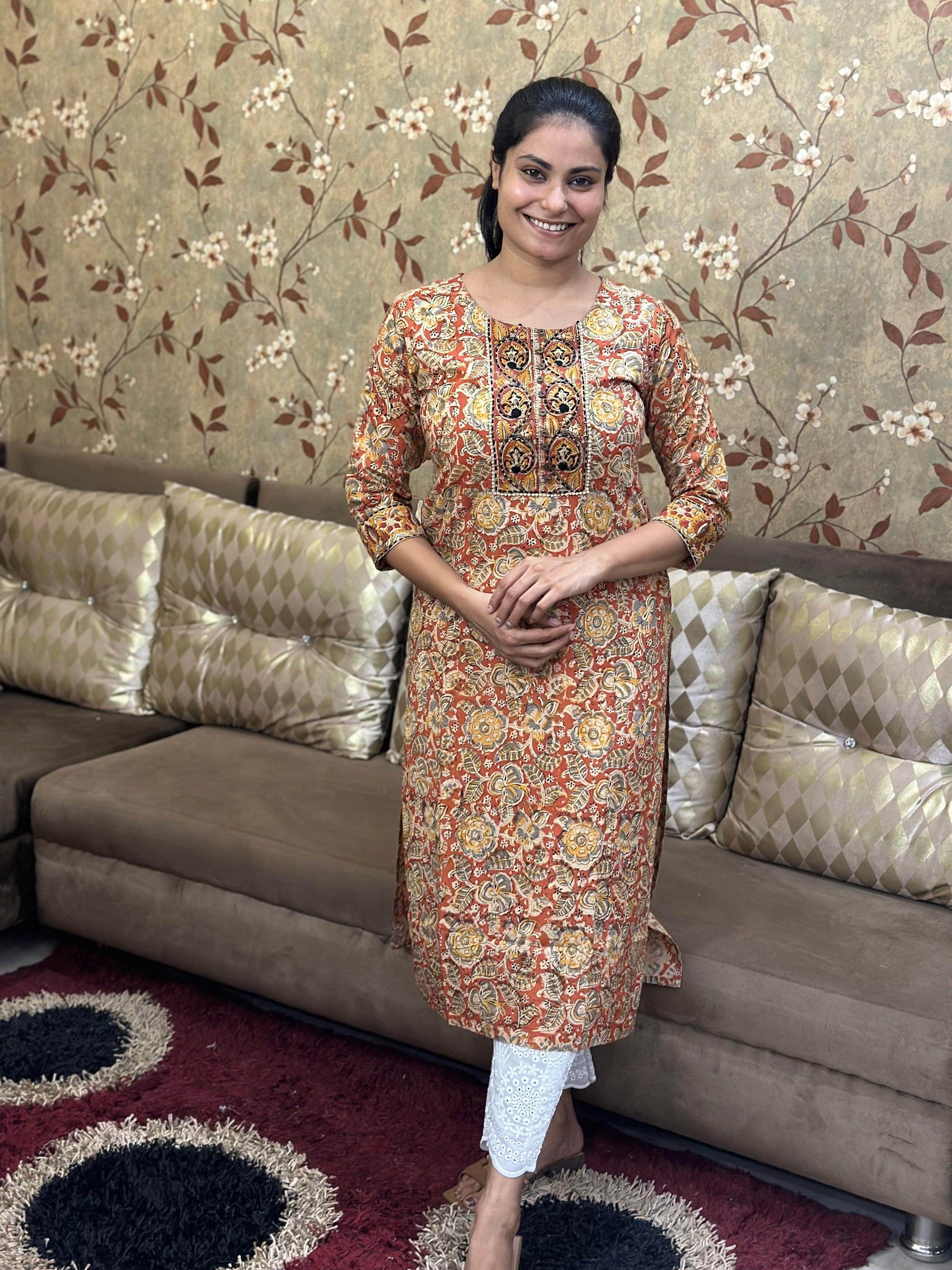 Kalamkari Cotton Kurti - Vijay Laxmi