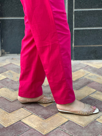 Breathable Pink Cotton Pants