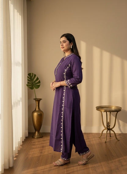 Cotton kurta set with pants