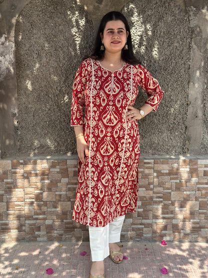 Airy Cotton Kurti Ikkat