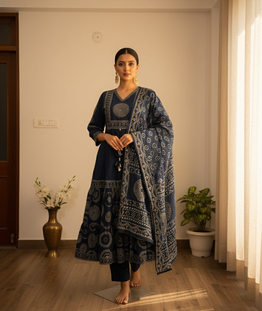 Premium Cotton kurta set for women with dupatta