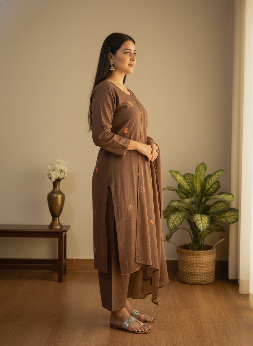 Premium Cotton kurta set for women with dupatta