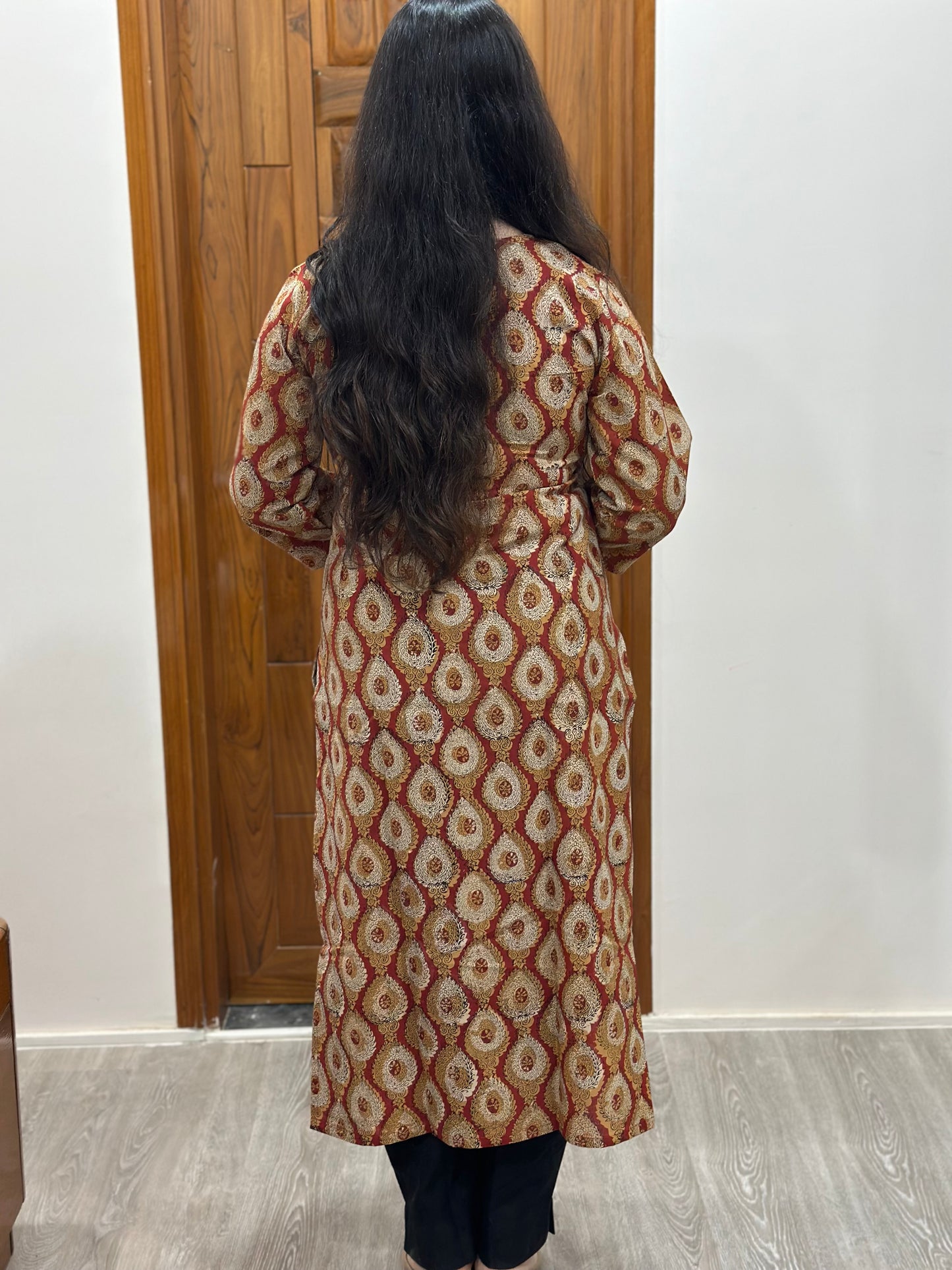 Gulmohar Handblock print ajrakh Cotton kurta