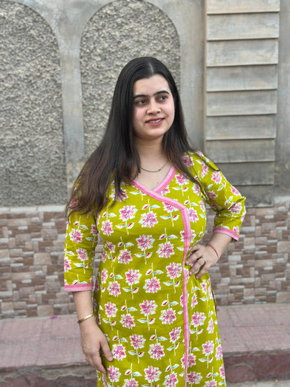 Airy Cotton Kurti for women angrakha - Vijay Laxmi