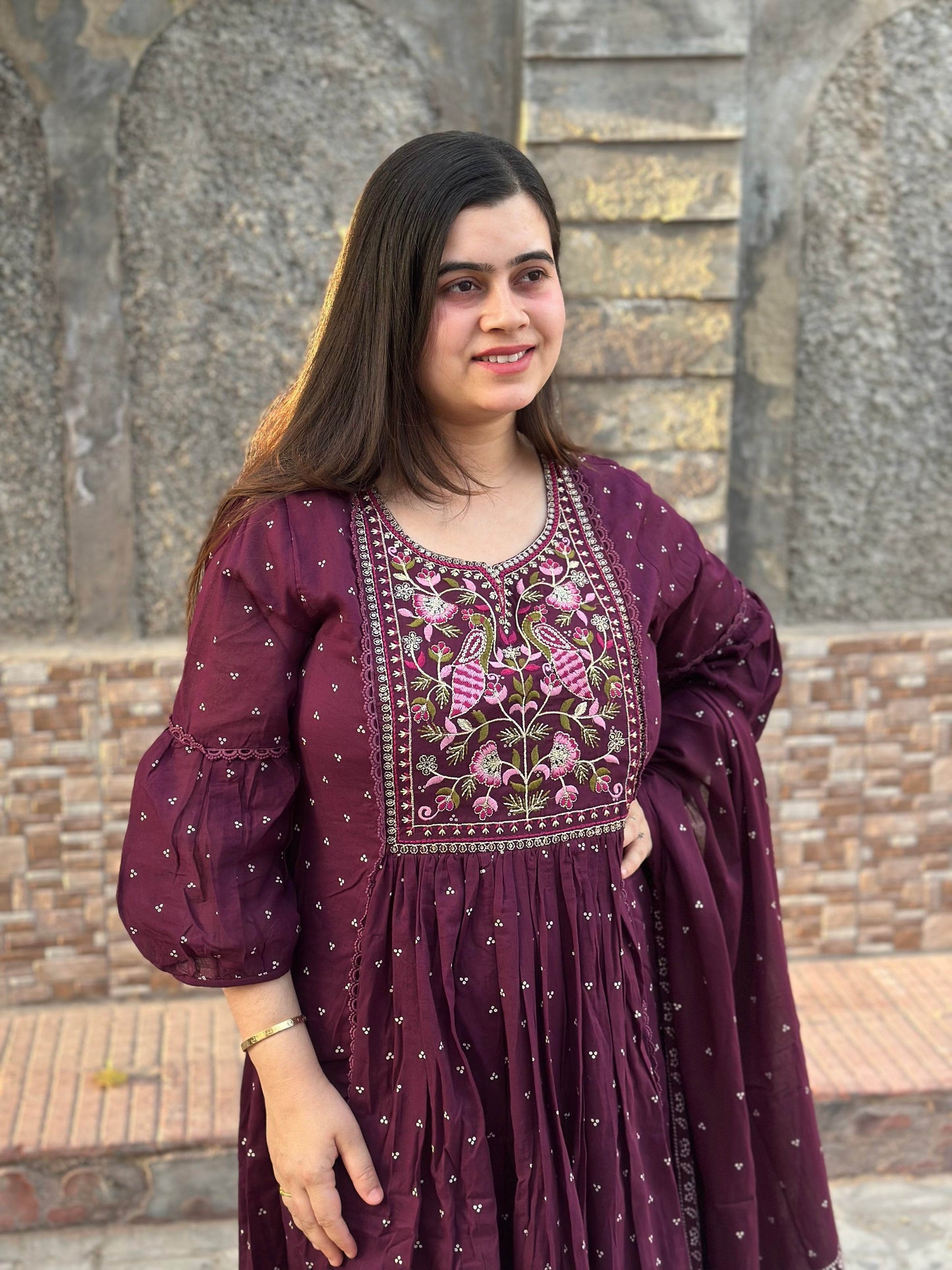 Mul Cotton kurta set for women with dupatta - Vijay Laxmi