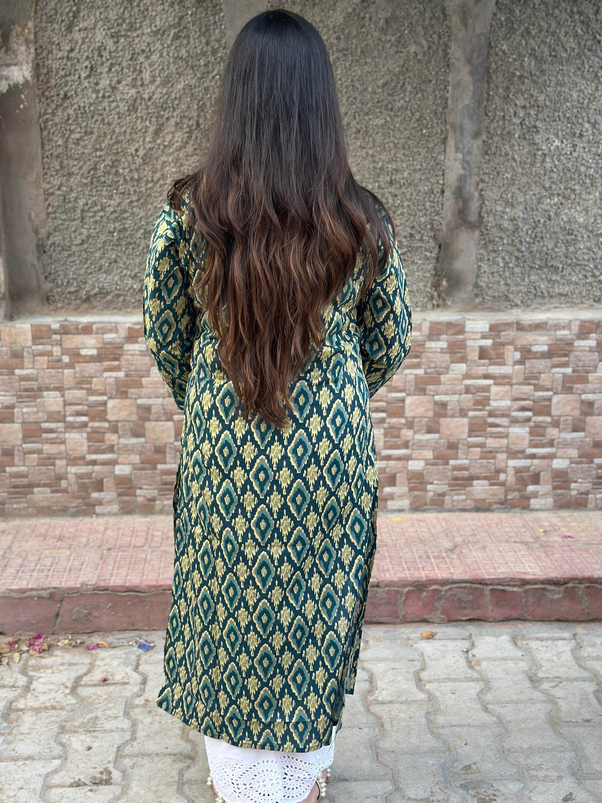 Airy Cotton Kurti Ikkat - Vijay Laxmi