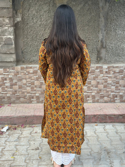Breathable & Stylish Ikkat Cotton Kurti