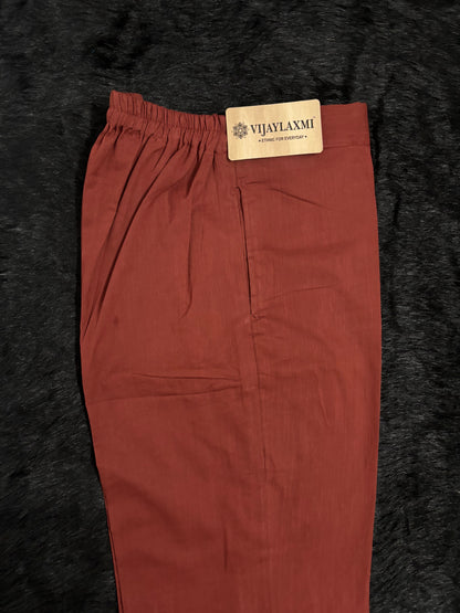 Breathable Maroon Cotton Pants