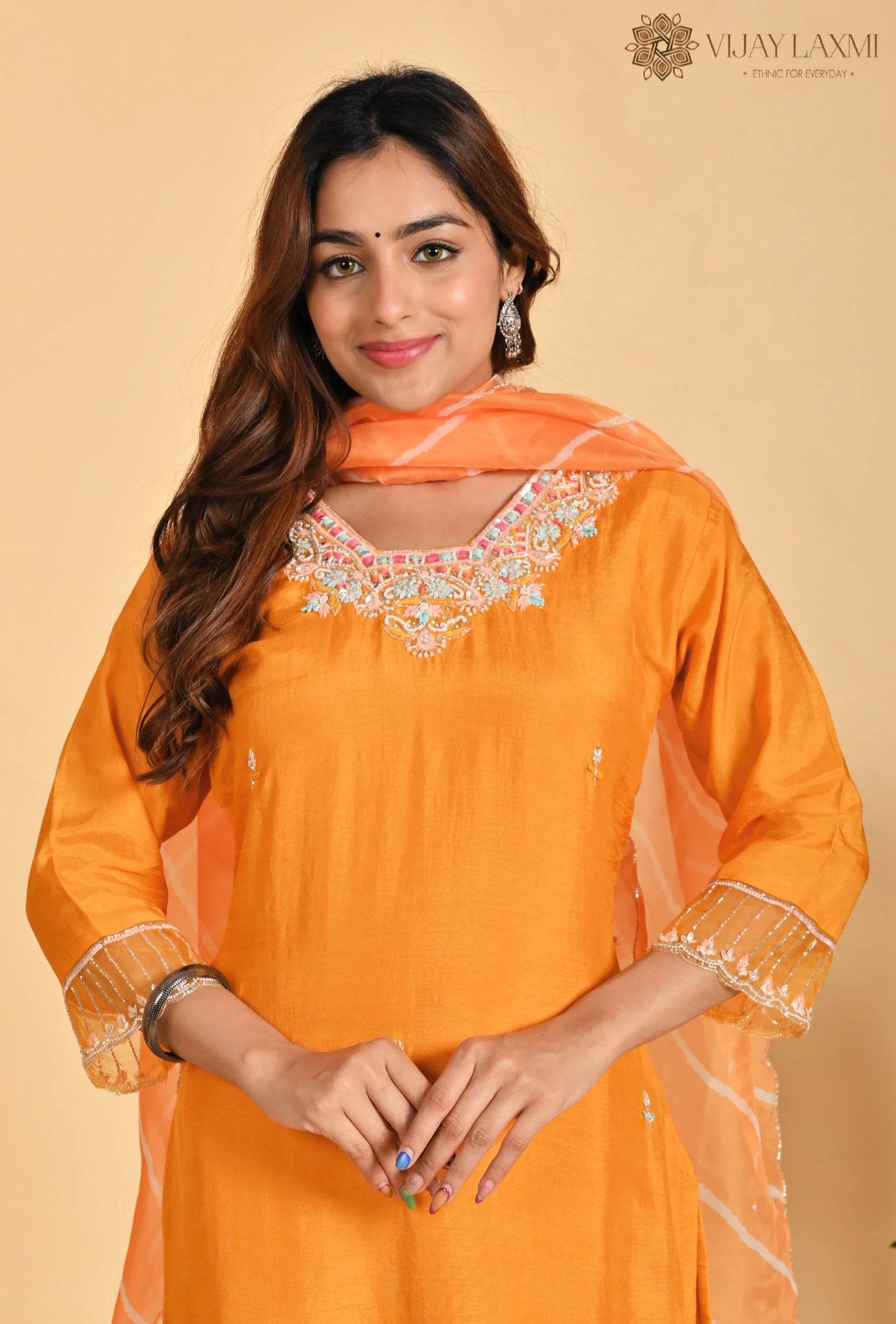 Modal Shimmer Silk Suit - Vijay Laxmi