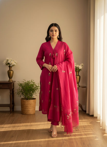 Premium Cotton kurta set for women with dupatta