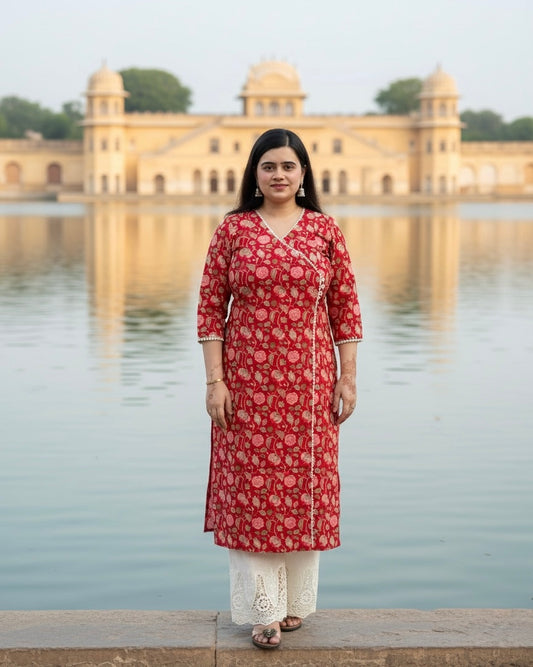 Airy Cotton Long Kurti floral