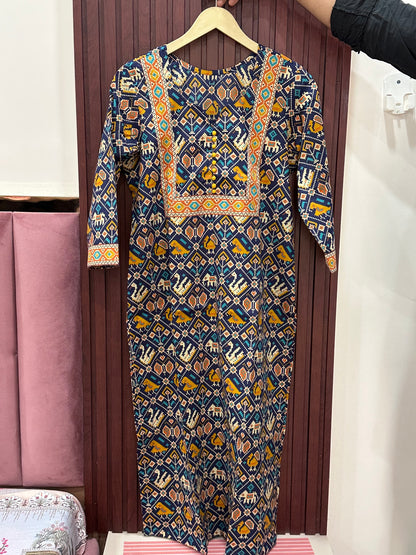 Ada pure cotton kurti for women blue