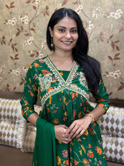 Alia Cut Chinon Suit Set - Vijay Laxmi