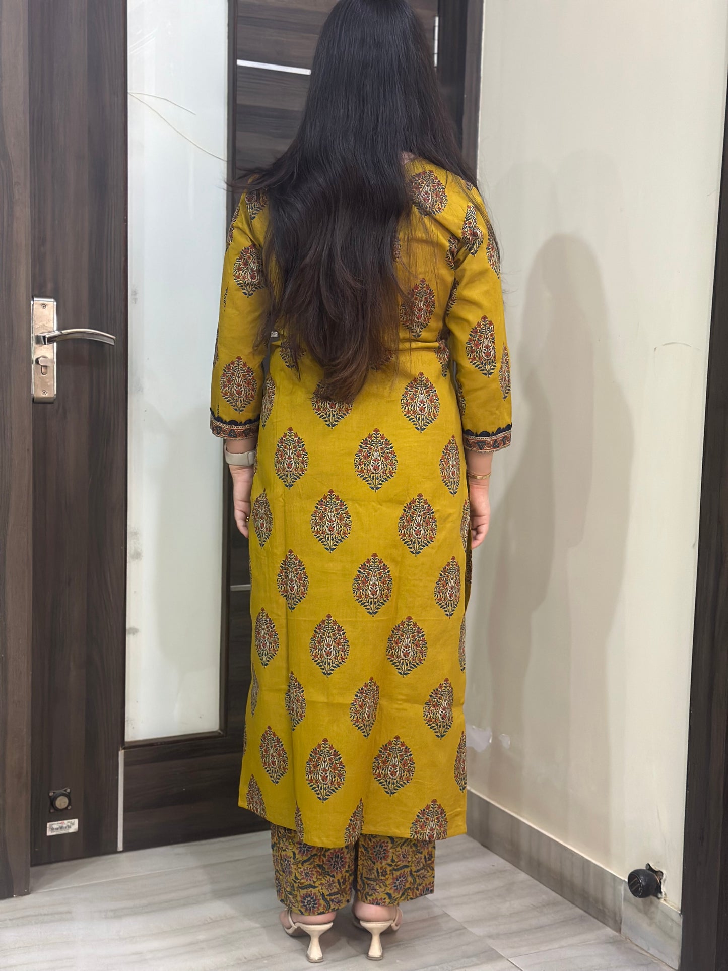 Noor kalamkari cotton Kurta & Pant Mustard