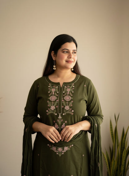 Cotton kurta set for women with dupatta