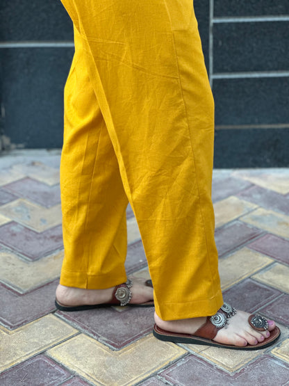 Breathable Yellow Cotton Pants