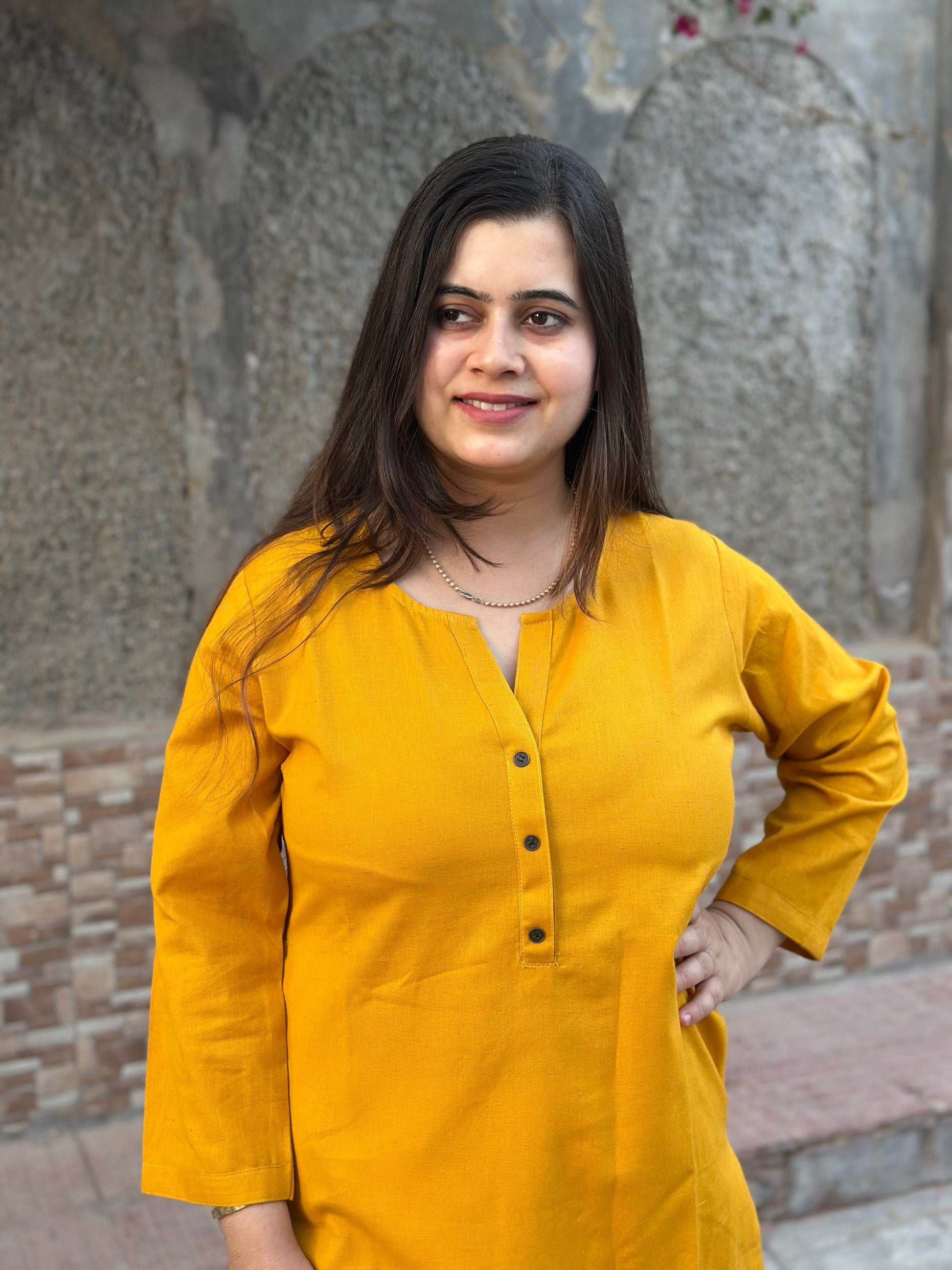 Airy Linen Long Kurta - Vijay Laxmi