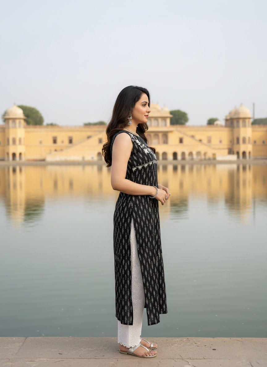 Sleeveless Cotton Kurti