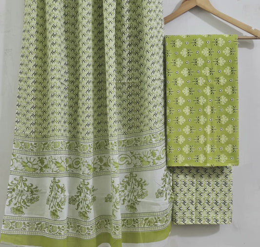 mBreathable Cotton Printed Unstitched Suit