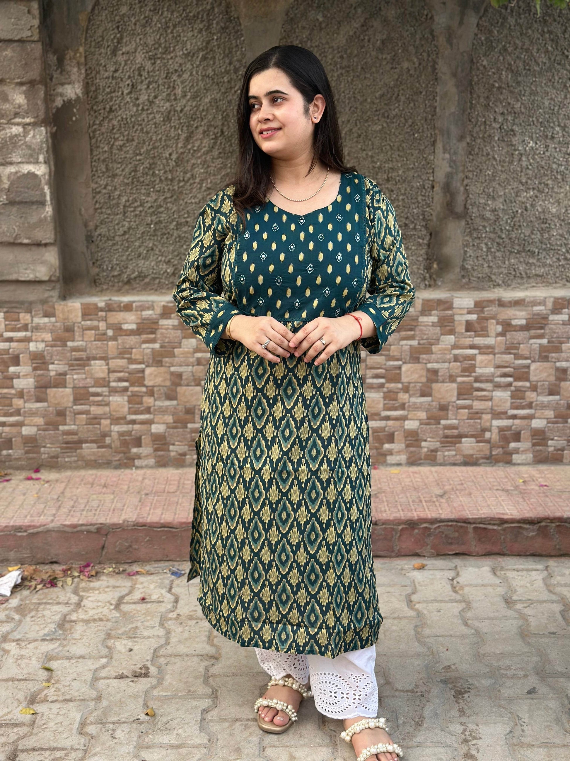 Airy Cotton Kurti Ikkat - Vijay Laxmi