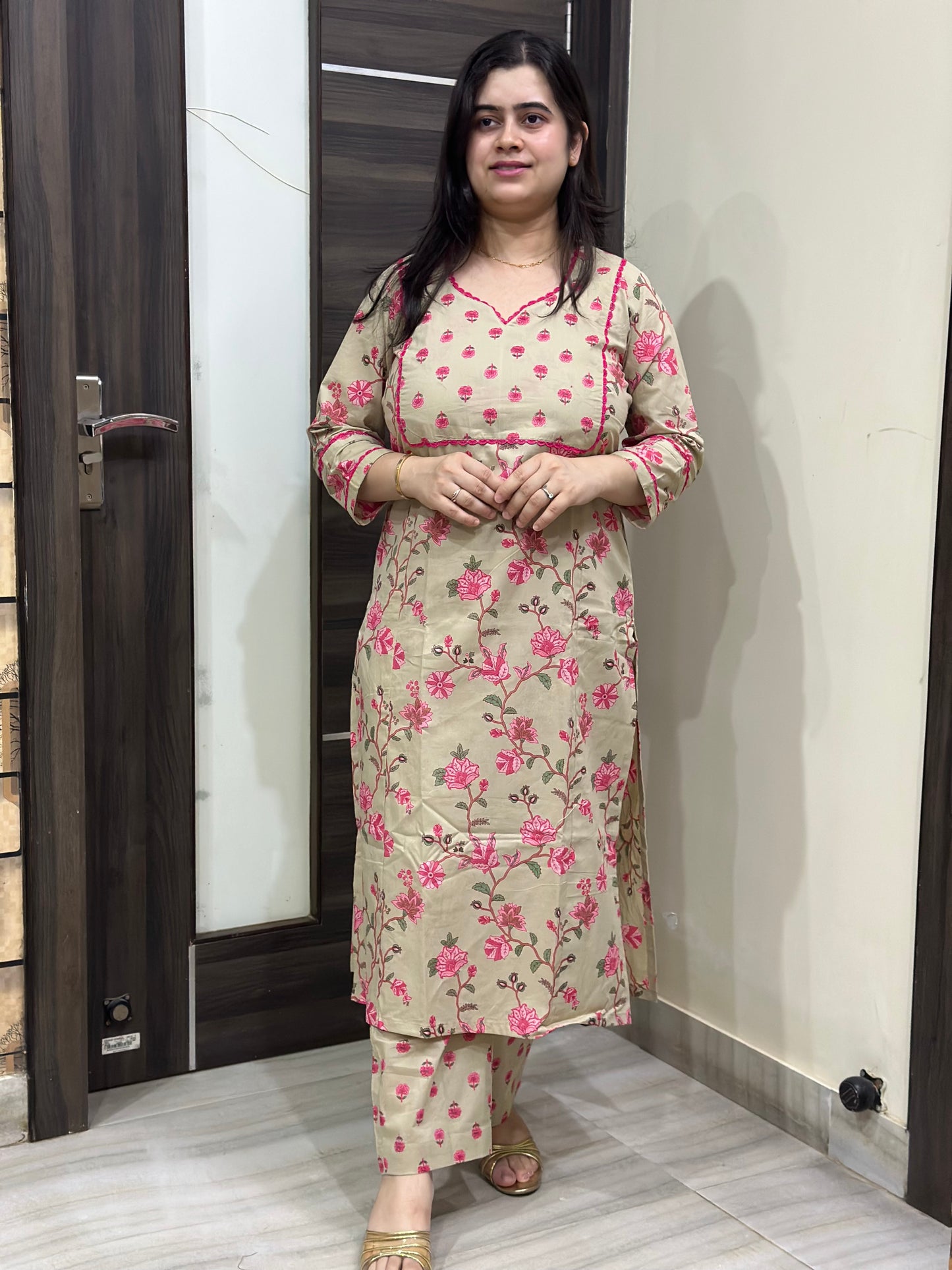 Ruhani Cotton kurta set for women beige