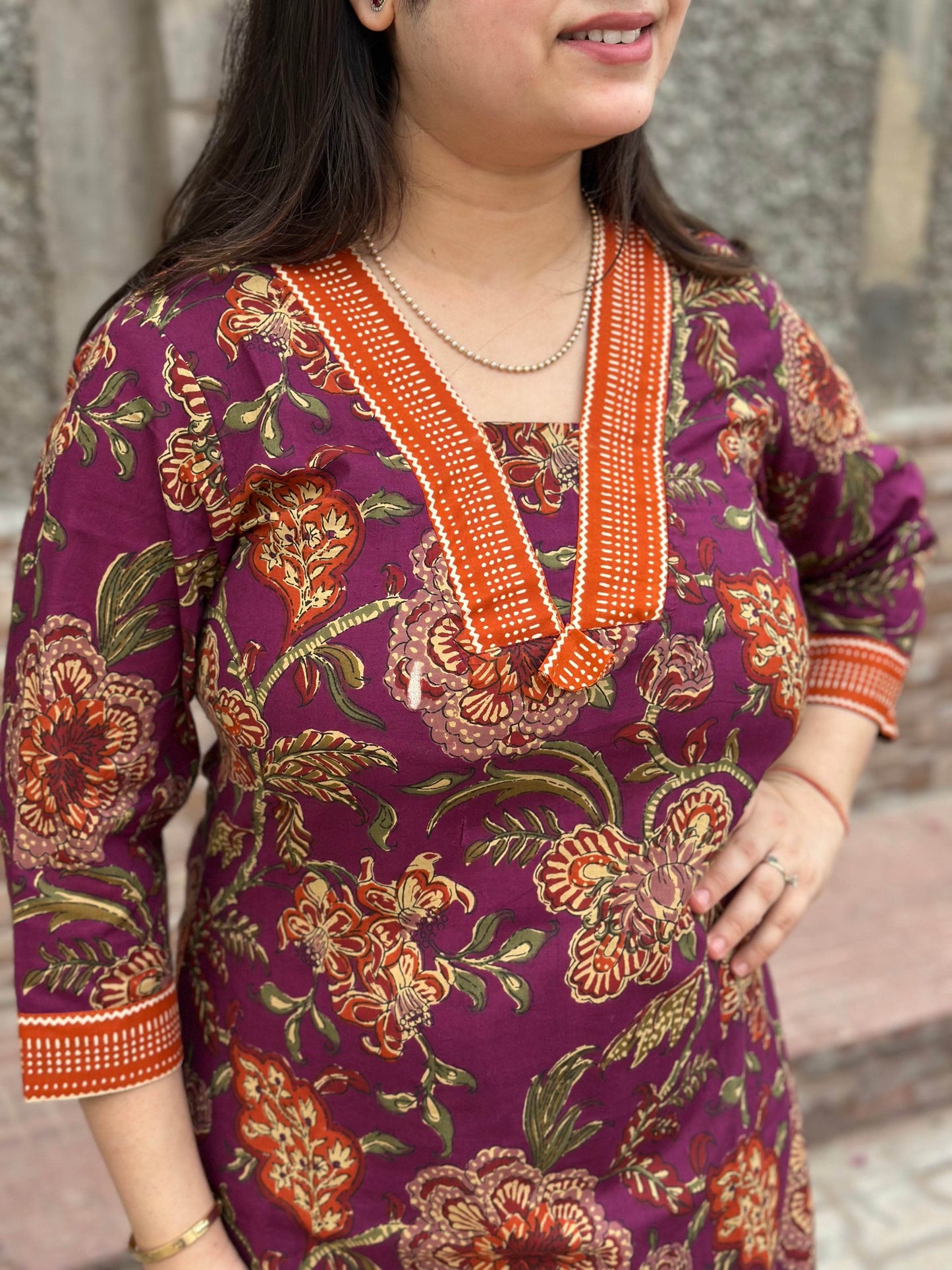 Airy Cotton Kurti for women floral - Vijay Laxmi