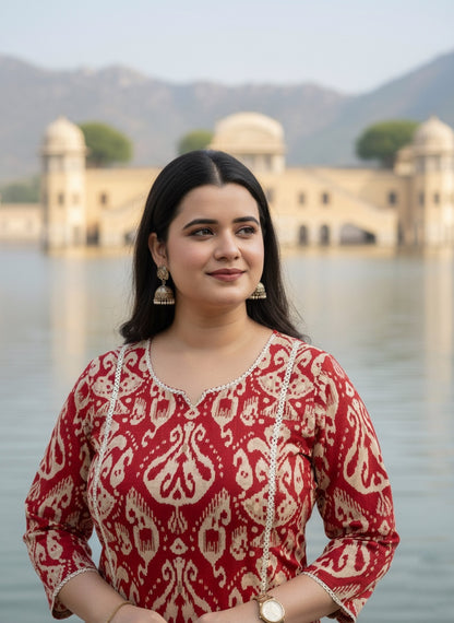 Airy Cotton Kurti Ikkat