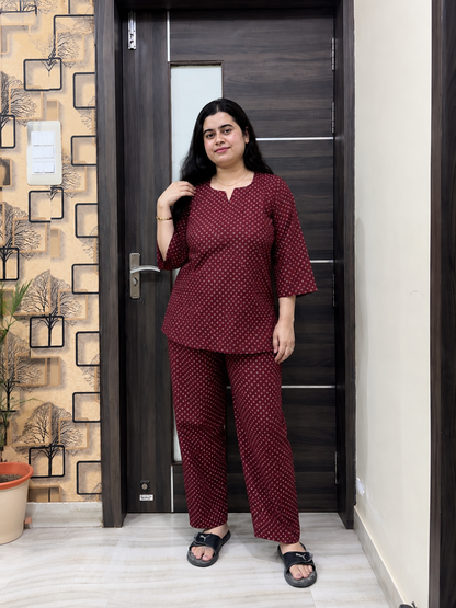 Noor Premium cotton night wear cord set