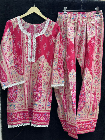 Jasmine Farshi Salwar Suit Kalamkari