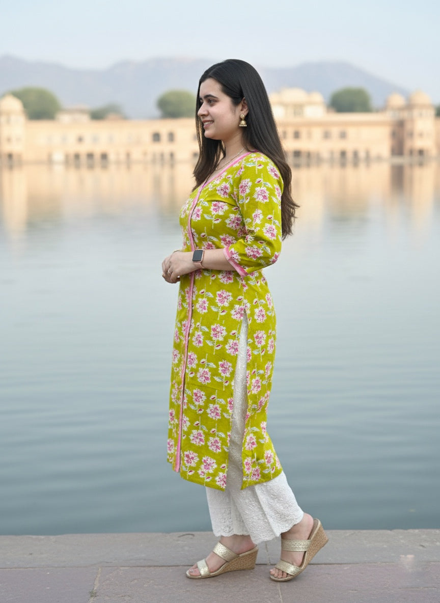 Airy Cotton Kurti for women angrakha