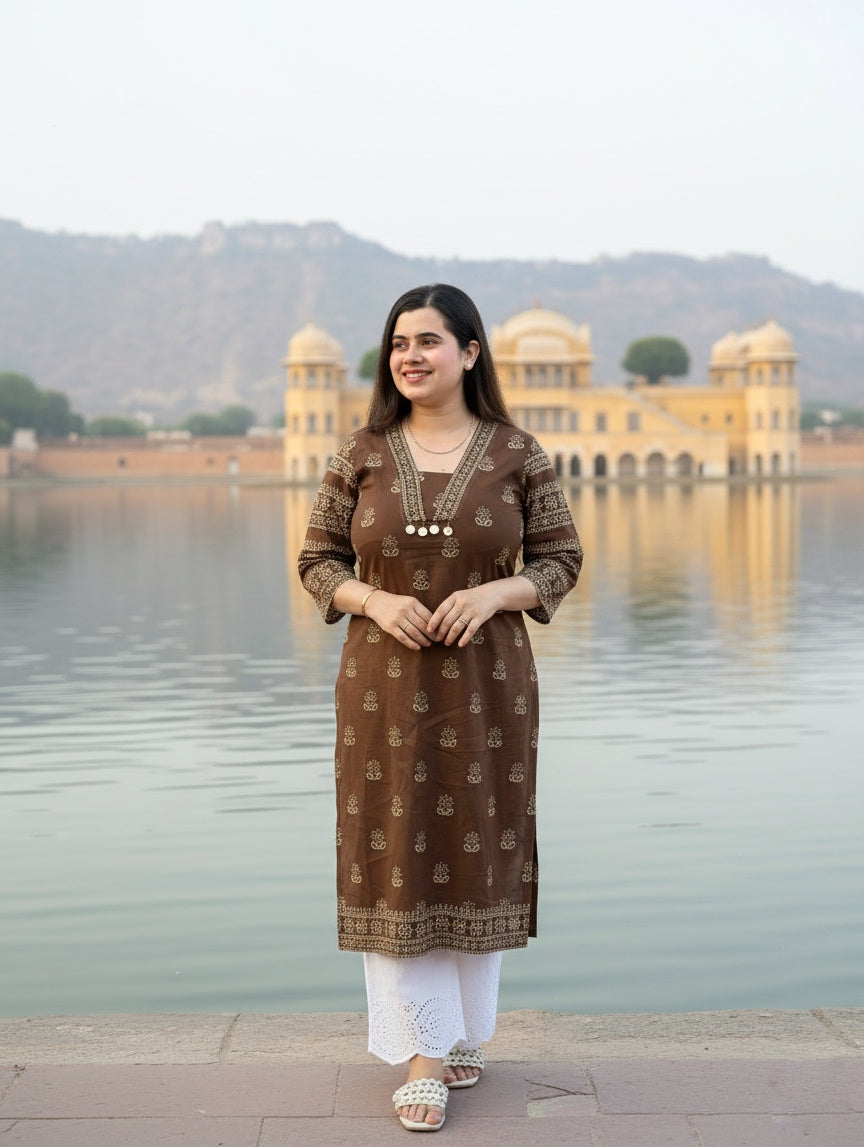 Airy Cotton Kurti for women dabu