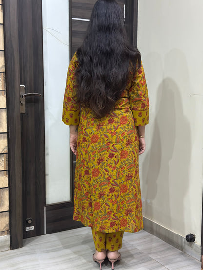 Mehar premium cotton Kurta & Pant mustard