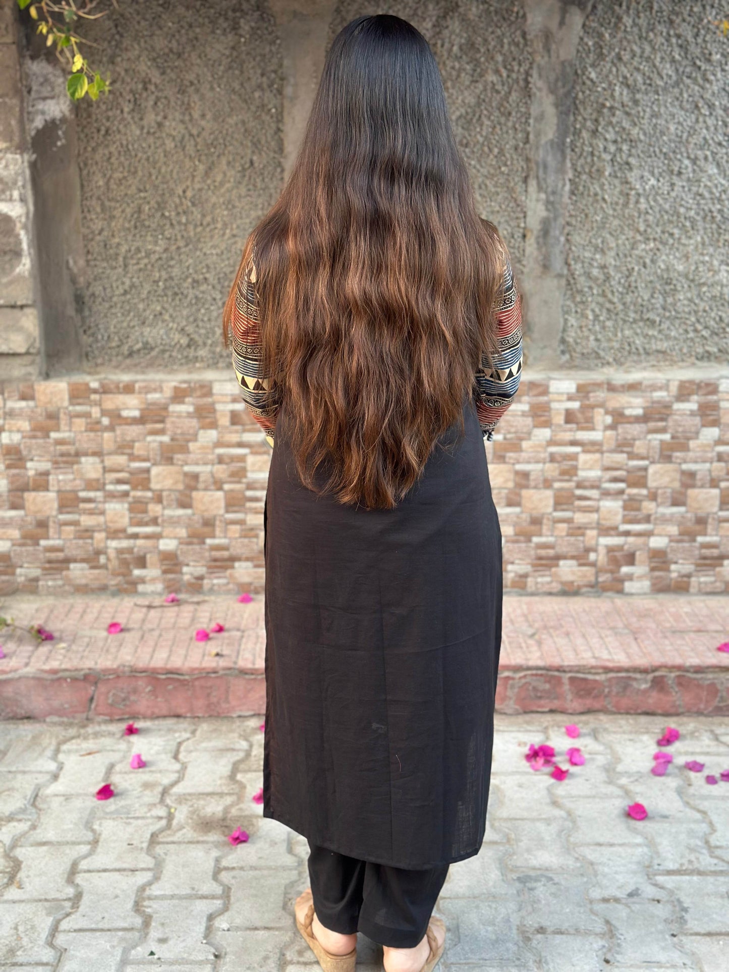 Airy Cotton Kurti for women black - Vijay Laxmi