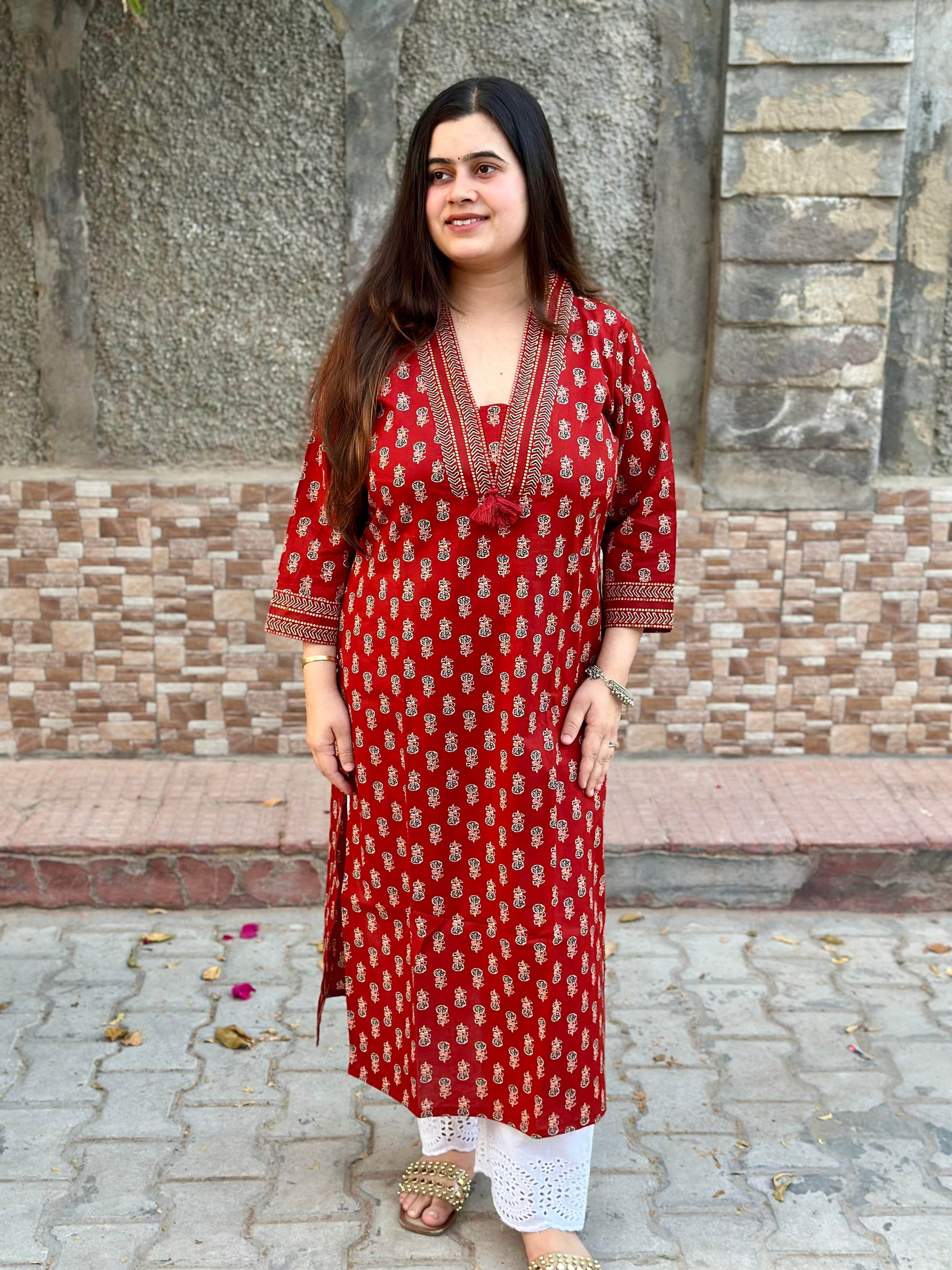 Airy Cotton Kurti Bagru - Vijay Laxmi