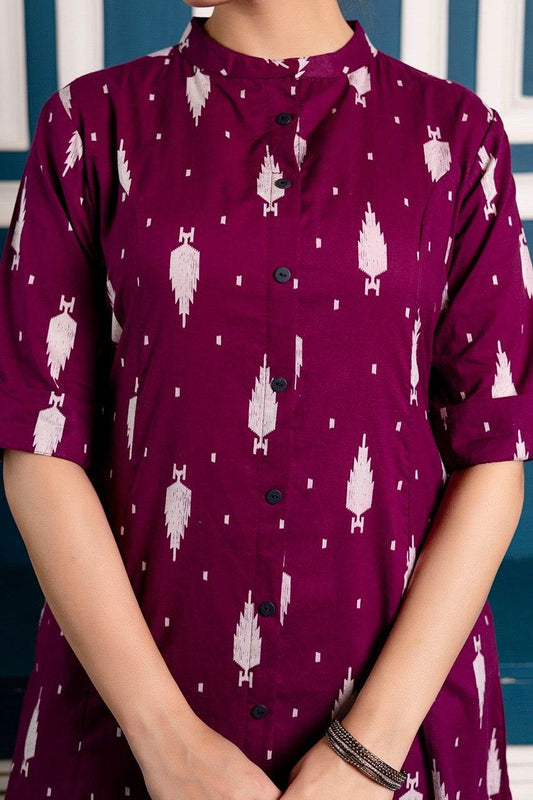 Cotton Kurta Set For Women Ikkat - Vijay Laxmi