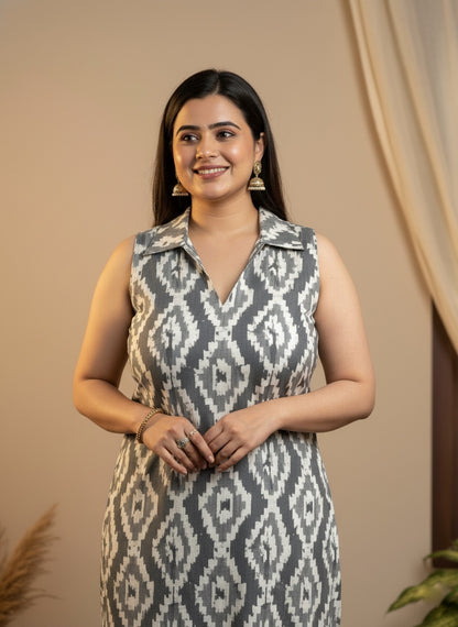 Ikkat cotton breathable kurta pant set