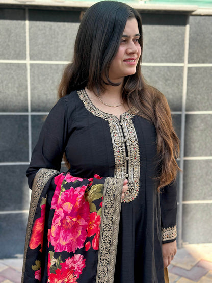 Dola Silk Party wear Frock Suit - Vijay Laxmi