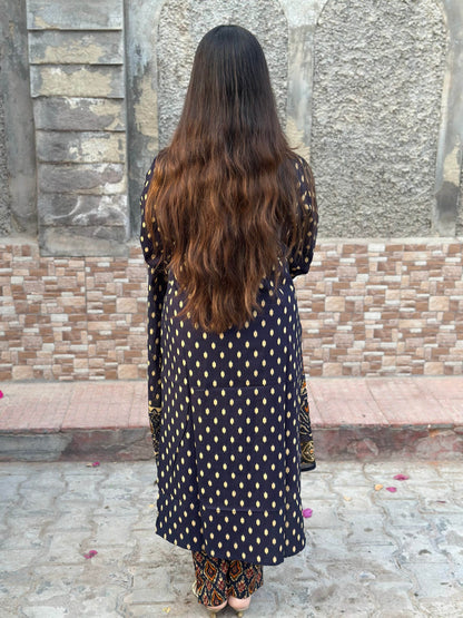 Ikkat Printed Cotton Suit For Women - Vijay Laxmi