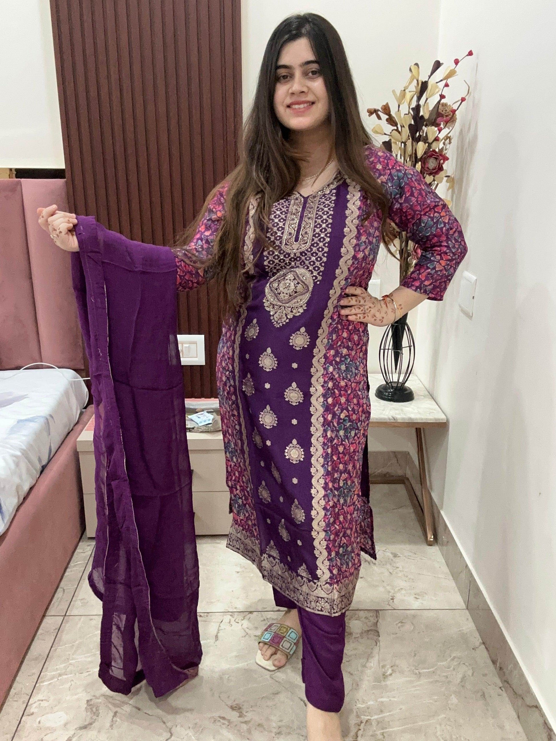 Banarasi Silk Suit For Women - Vijay Laxmi