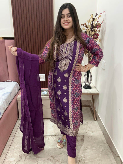 Banarasi Silk Suit For Women - Vijay Laxmi