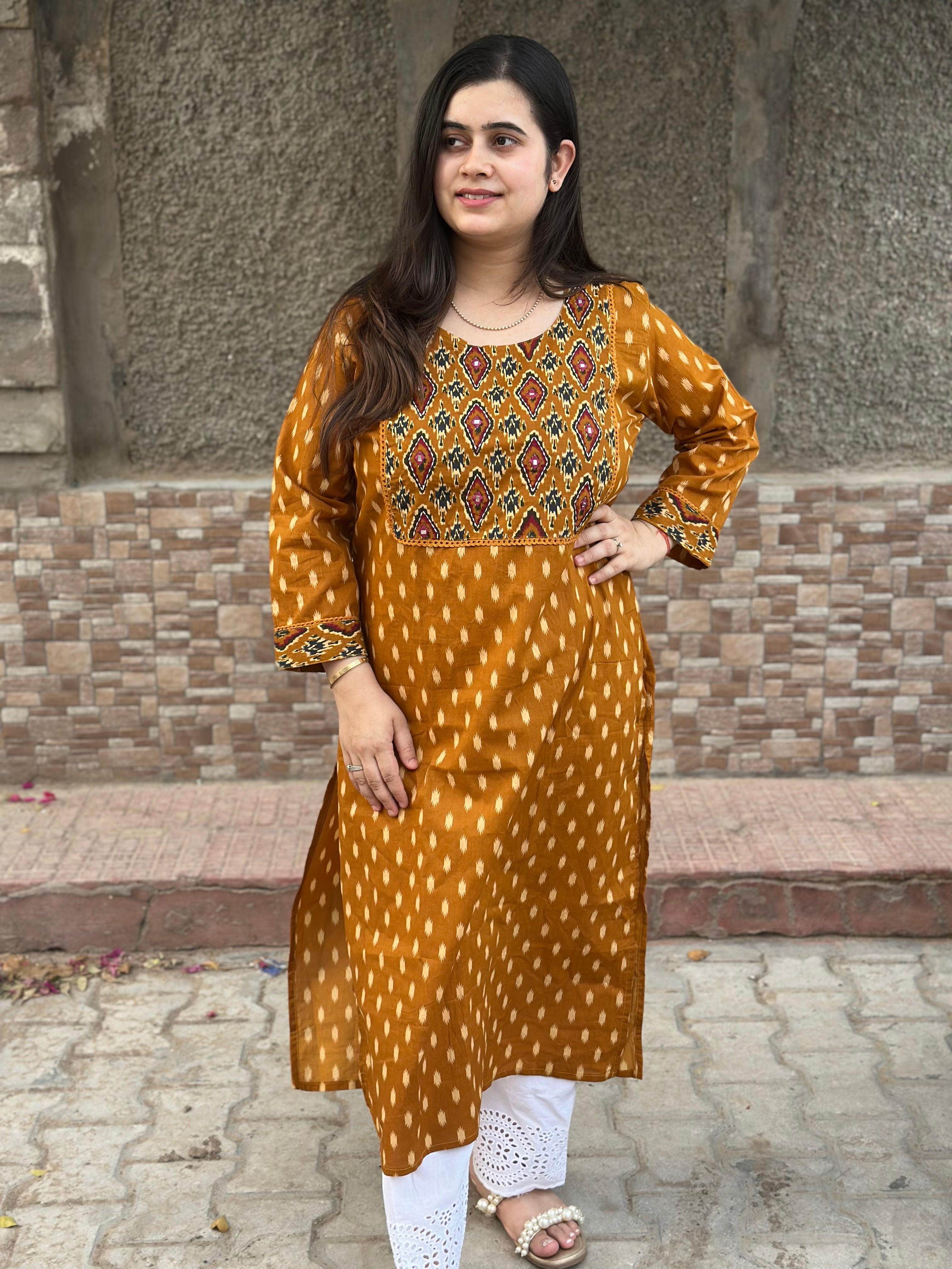 Airy Cotton Kurti Ikkat