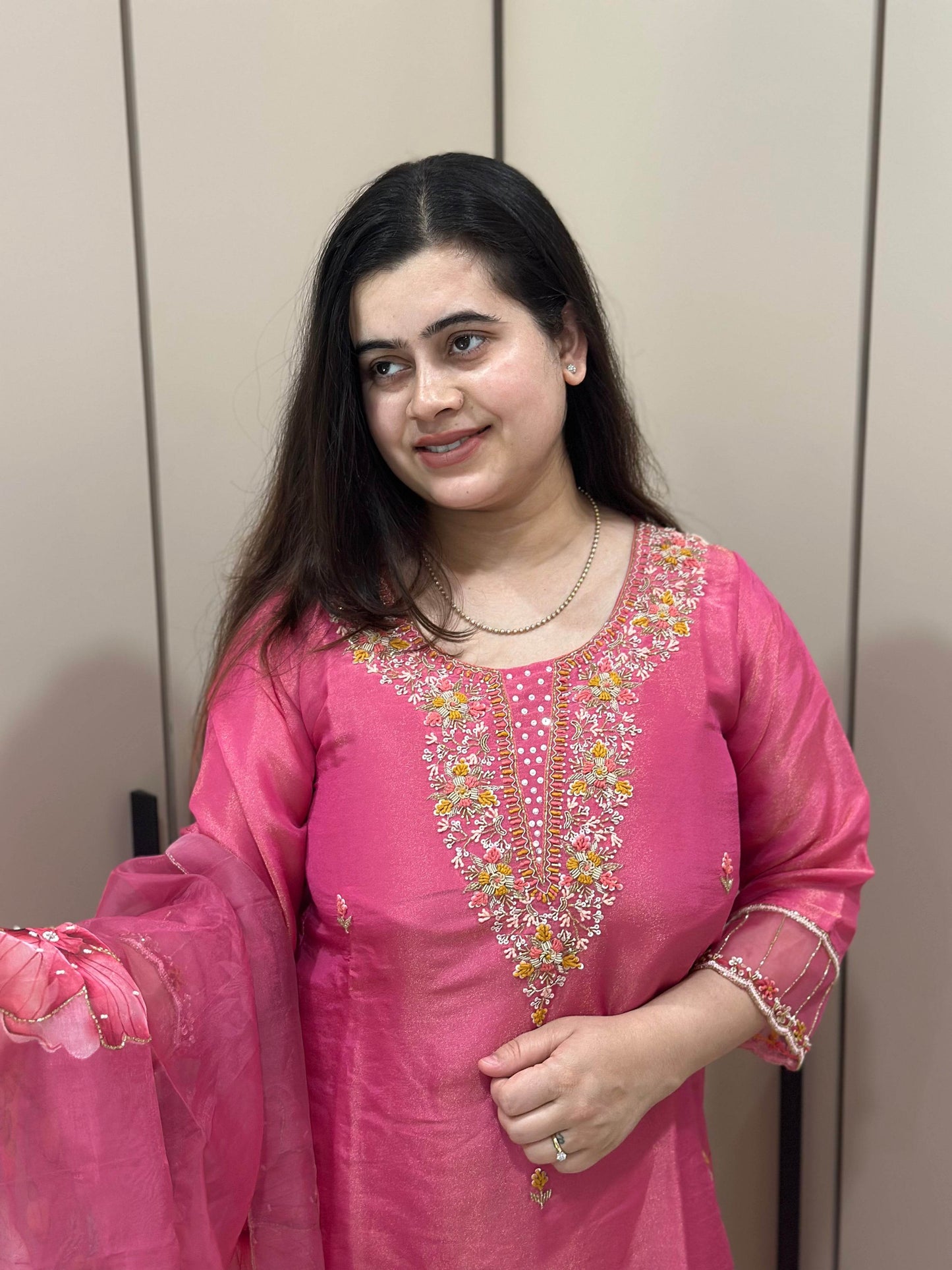 Modal Shimmer Silk Suit - Vijay Laxmi